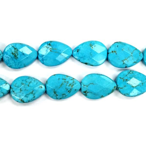 STABILIZED TURQUOISE FACETED PEAR CD 13X18MM